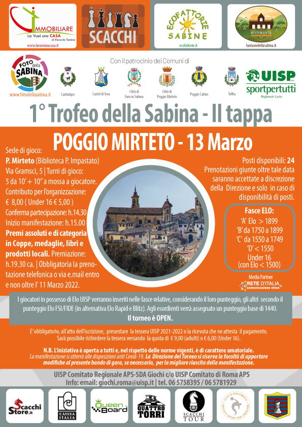II Tappa - 1° Trofeo della Sabina di Scacchi